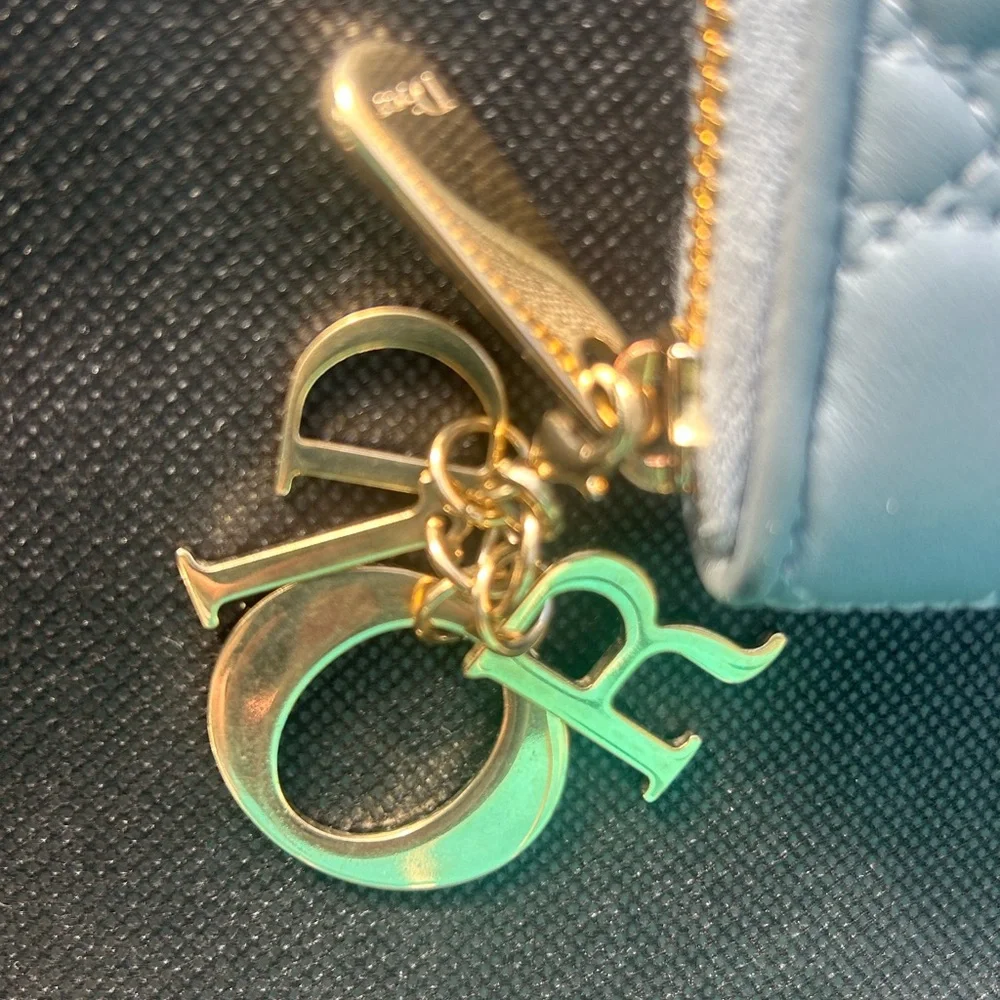 Lady Dior Voyageur Wallet Cloud Blue Cannage Lambskin